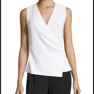 Theory Karlista Admiral Surplice-neck Crepe Top